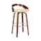 Armen Living Sonia 30" Bar Height Swivel Cream Faux Leather and Walnut Wood Bar Stool LCSOBACRWA30 - alternate 1